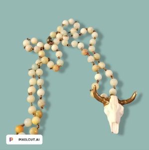 Stone and skull necklace